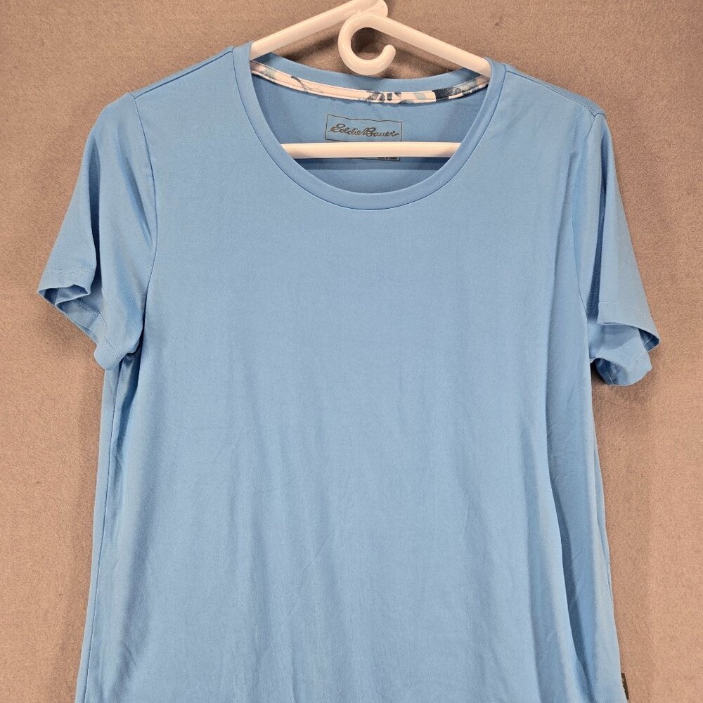 Eddie Bauer Women's Sleepwear T-shirt. baby blue, Small, Short Sleeve, crew neck